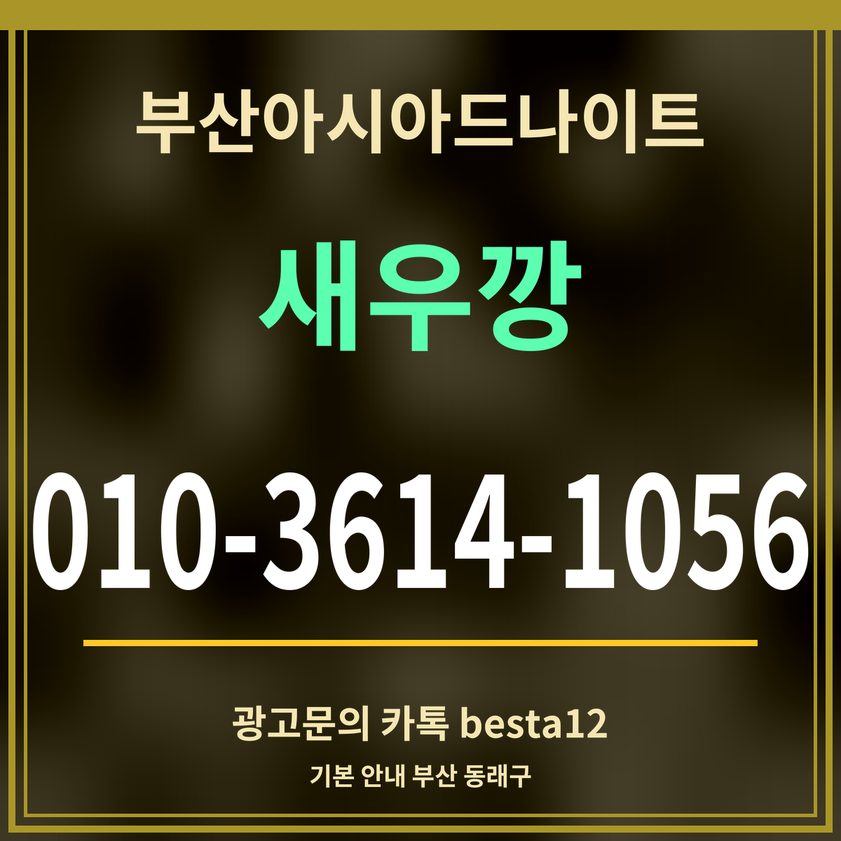 광고 · 부산아시아드나이트 · 새우깡 · 010-3614-1056